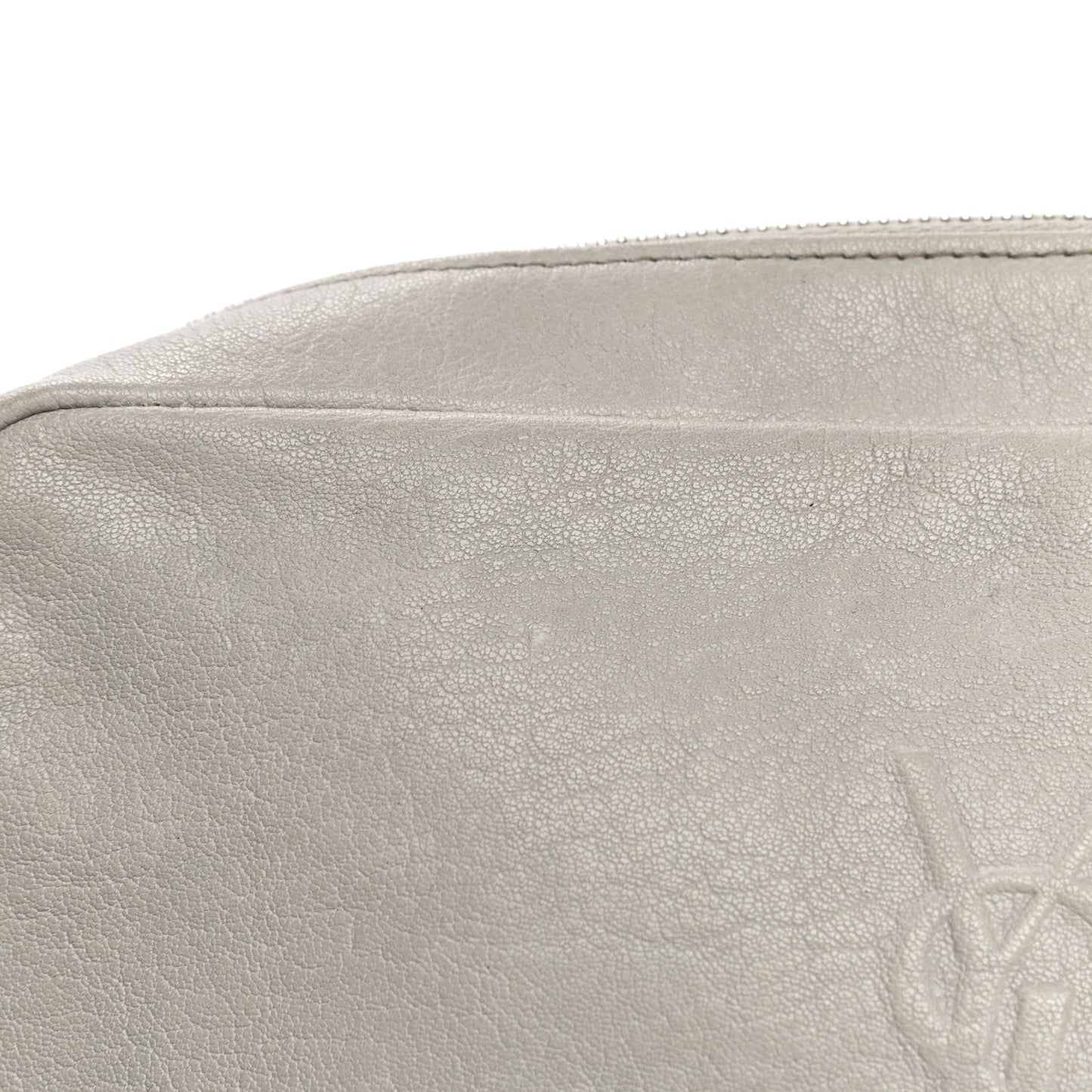 Lambskin Monogram Small Lou Camera Bag White