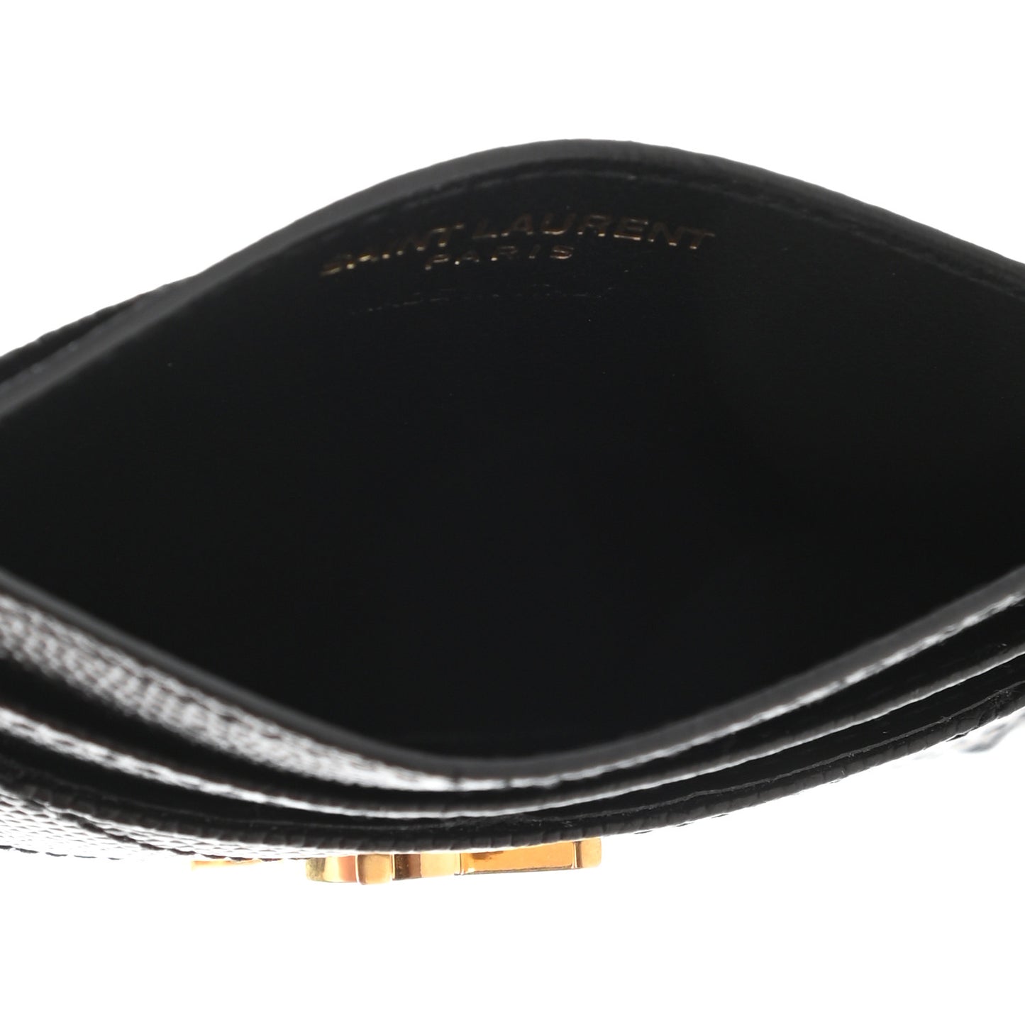 Grain De Poudre Matelasse Chevron Monogram Credit Card Case Black