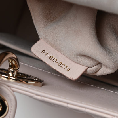 Christian Dior Lambskin Cannage Medium Lady Dior Rose Poudre 7 of 10