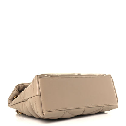 Saint Laurent Lambskin Quilted Small Loulou Puffer Monogram Chain Satchel Dark Beige 4 of 11