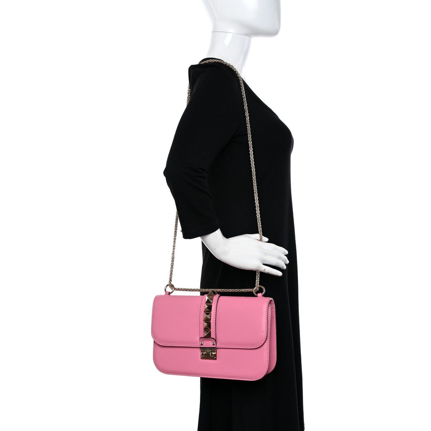 Vitello Medium Glam Lock Rockstud Flap Ninphea