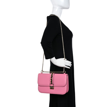 Valentino Garavani Vitello Medium Glam Lock Rockstud Flap Ninphea 2 of 9