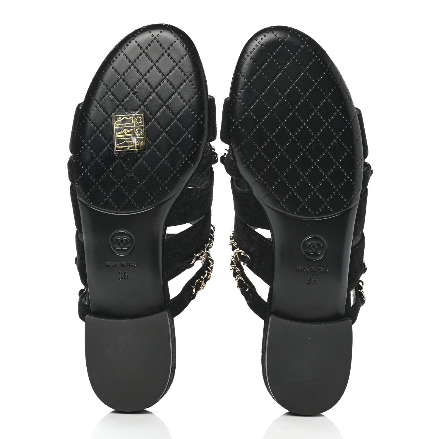 Chanel Suede Chain Mule Sandals 36 Black 5 of 10
