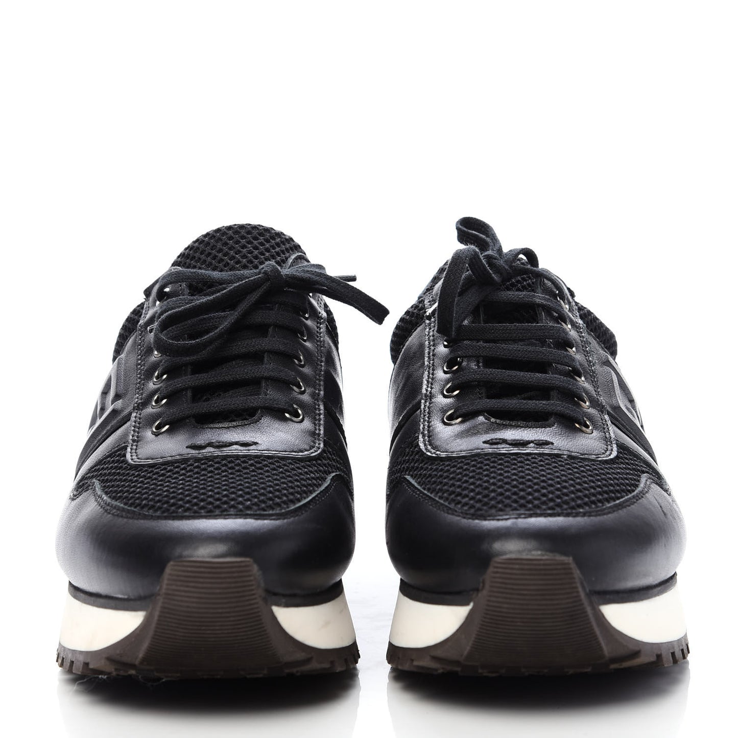 Calfskin Mesh FF Sneakers 38.5 Black