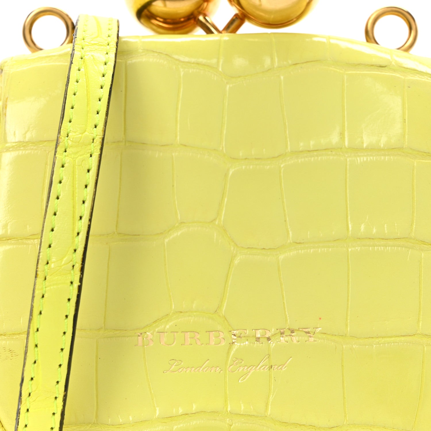 Burberry Alligator Mini Frame Bag Neon Yellow 8 of 11