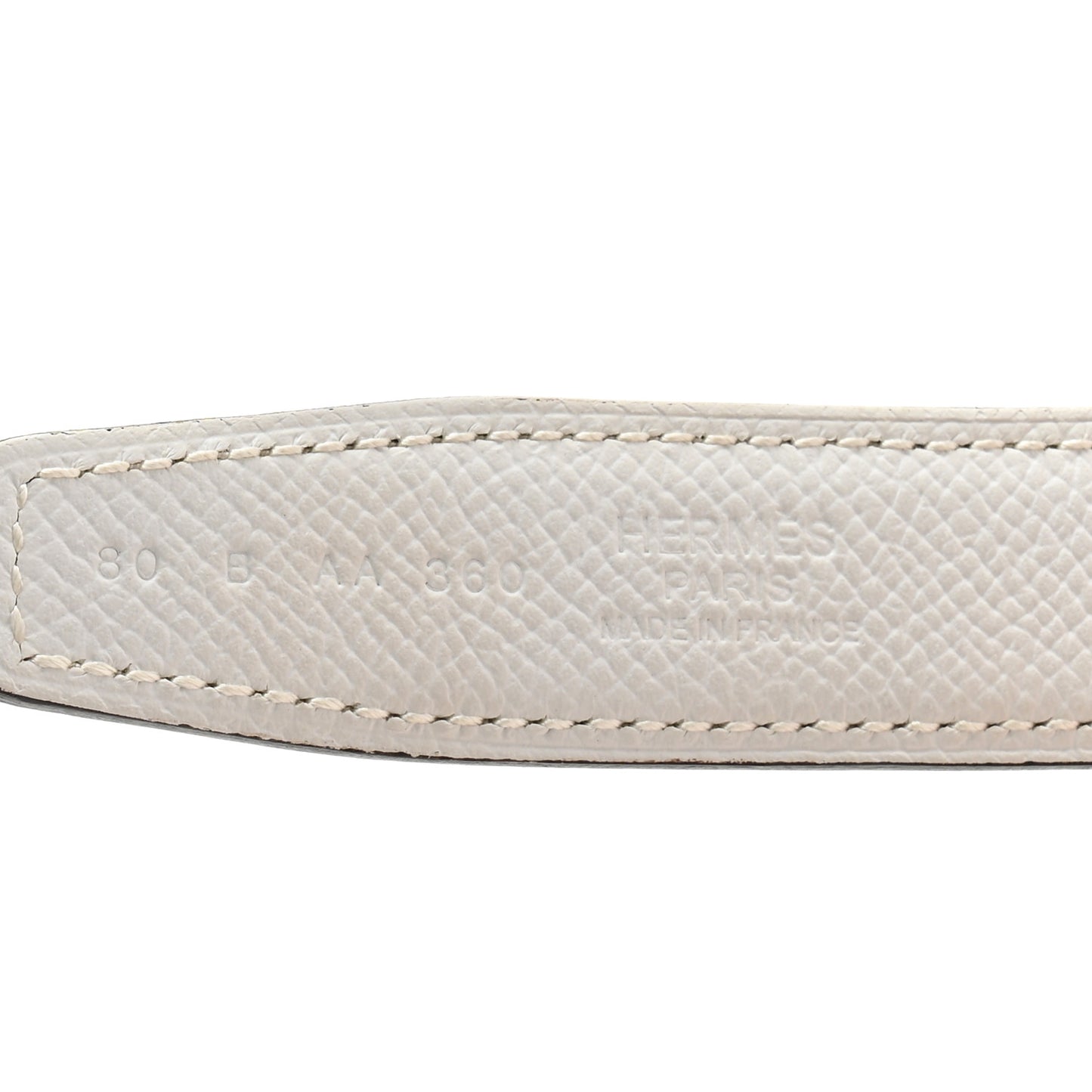 Epsom Swift 24mm Mini Constance H Belt 80 White Etoupe