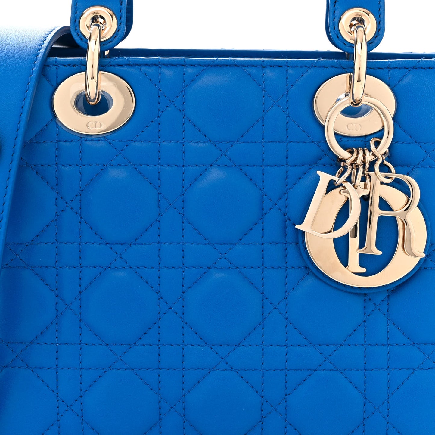 Lambskin Cannage Small Lucky Badges My Lady Dior Blue