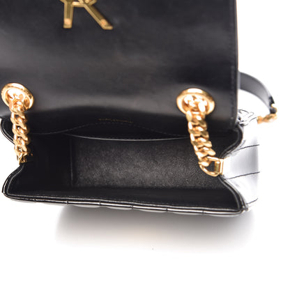 Saint Laurent Patent Calfskin Matelasse Monogram Small Vicky Chain Bag Black 7 of 11