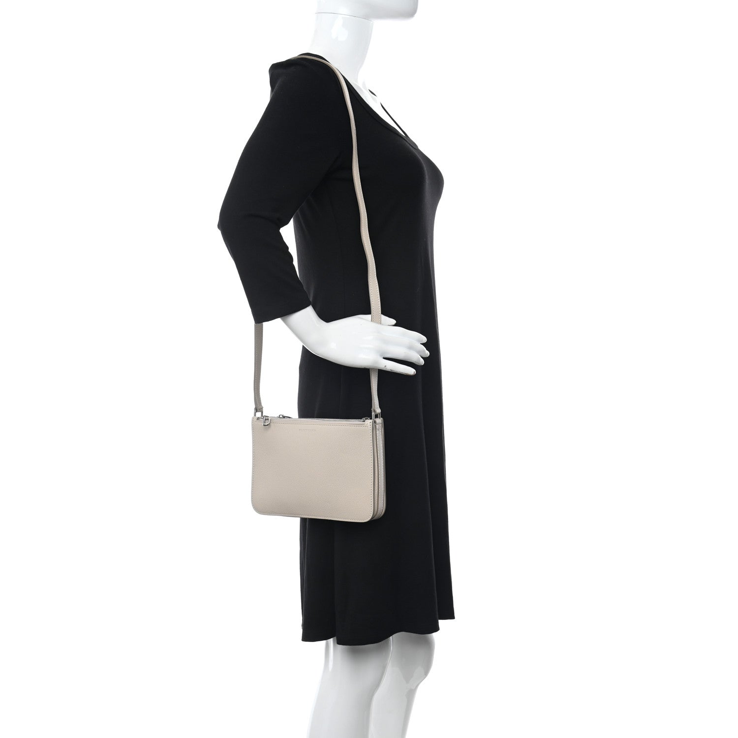 Burberry Grainy Goatskin Penhurst D-Ring Triple Zip Crossbody Bag Beige 2 of 13