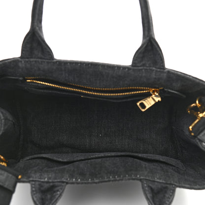 Prada Denim Small Logo Tote Black 5 of 9
