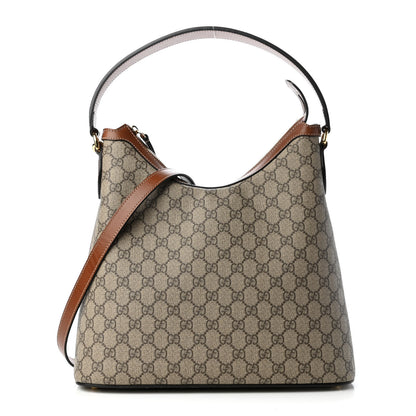 Gucci GG Supreme Monogram Linea A Hobo Brown 1 of 9