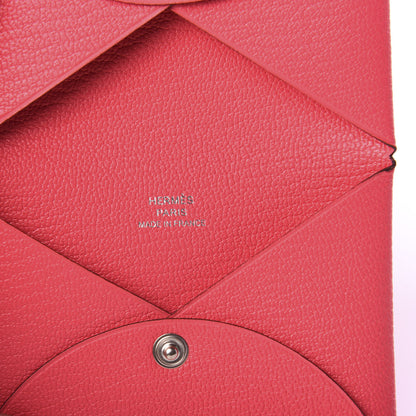 Hermes Chevre Mysore Calvi Card Case Rose Lipstick 6 of 7