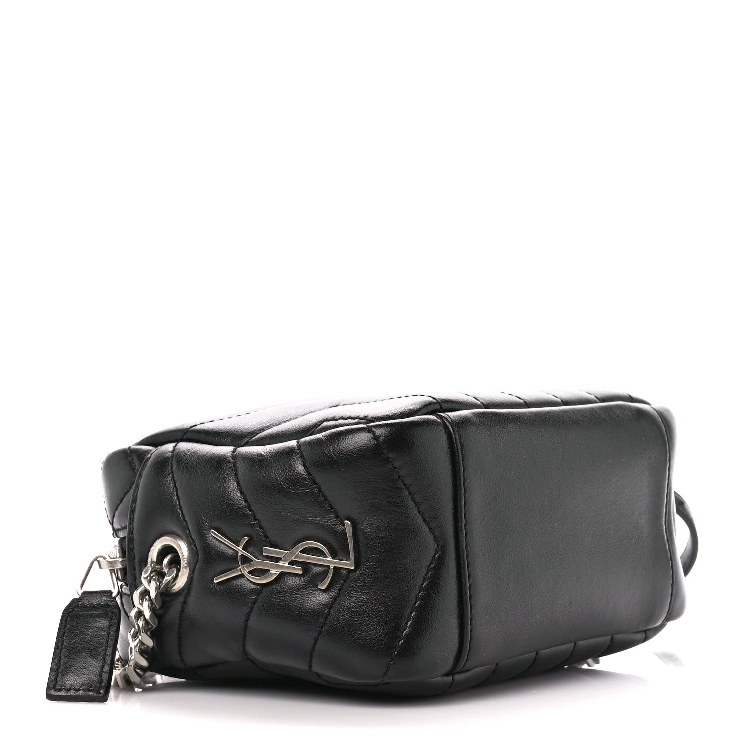 Saint Laurent Calfskin Y Quilted Monogram Mini Loulou Bowling Bag Black 4 of 11