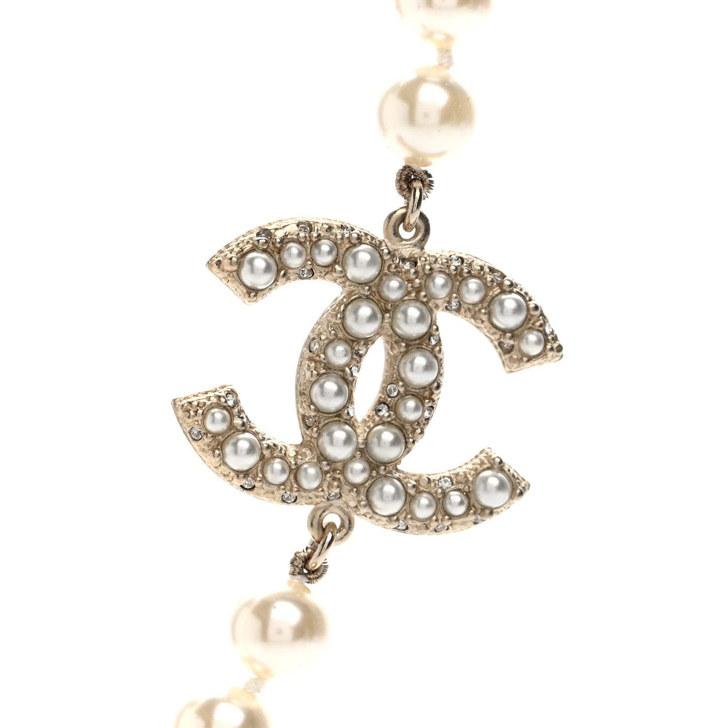 Chanel Pearl CC 100th Anniversary Necklace Light Gold 4 of 5