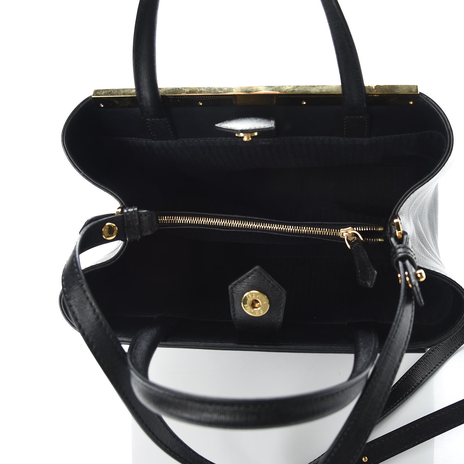 Fendi Vitello Elite Petite 2Jours Tote Black 5 of 10