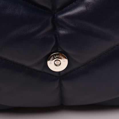 Saint Laurent Lambskin Quilted Small Loulou Puffer Monogram Chain Satchel Navy 14 of 24