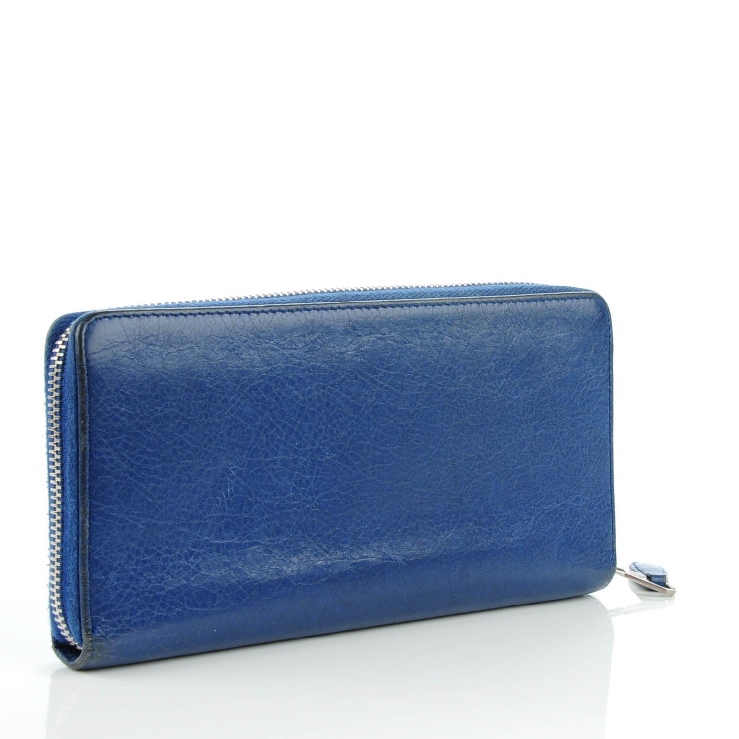 Balenciaga Agneau Giant 12 Silver Hardware Continental Zip Around Wallet Bleuette 3 of 7
