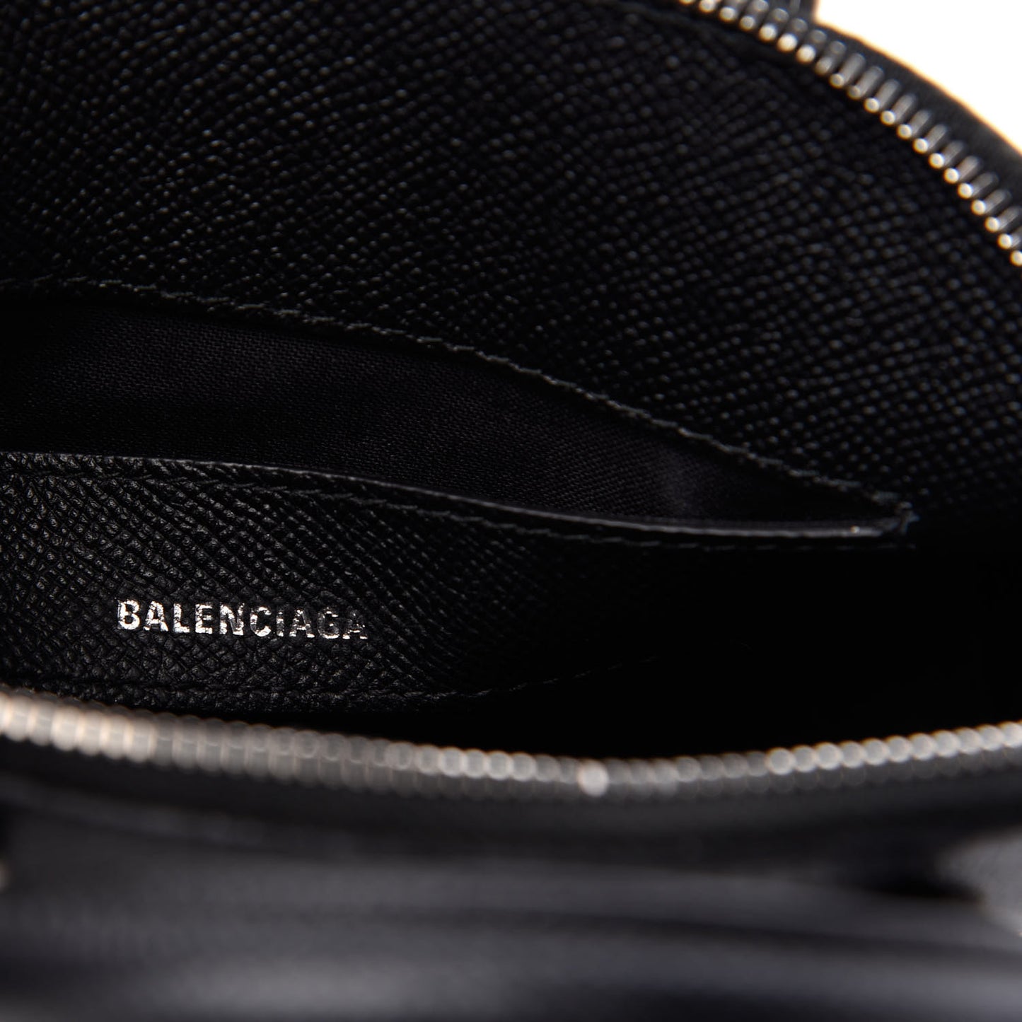 Signature Grained Calfskin XXS Ville Top Handle Bag Black