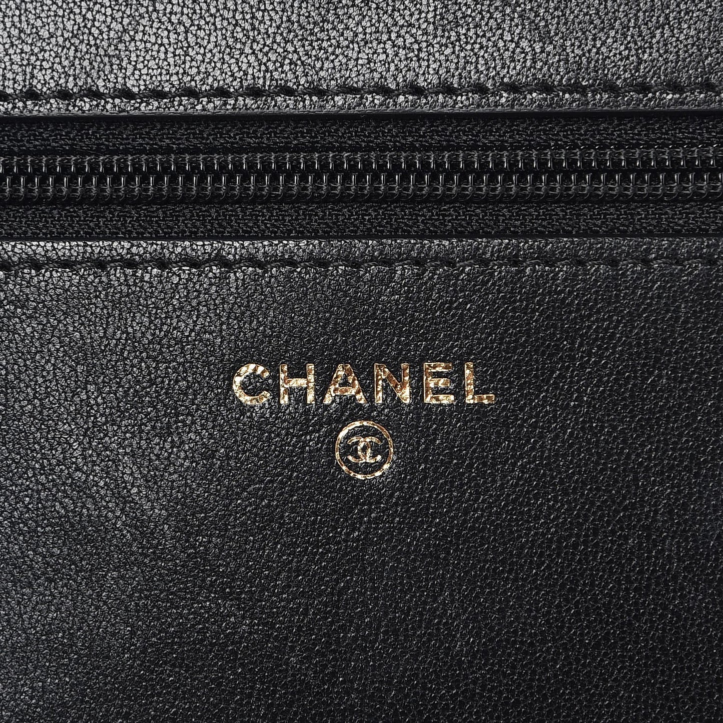 Sheepskin Quilted Mademoiselle Vintage Wallet On Chain WOC Black