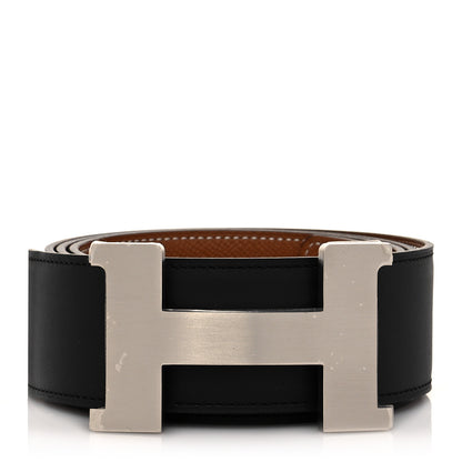 Hermes Tadelakt Epsom 42mm Constance 2 H Belt 105 Black Gold 1 of 5