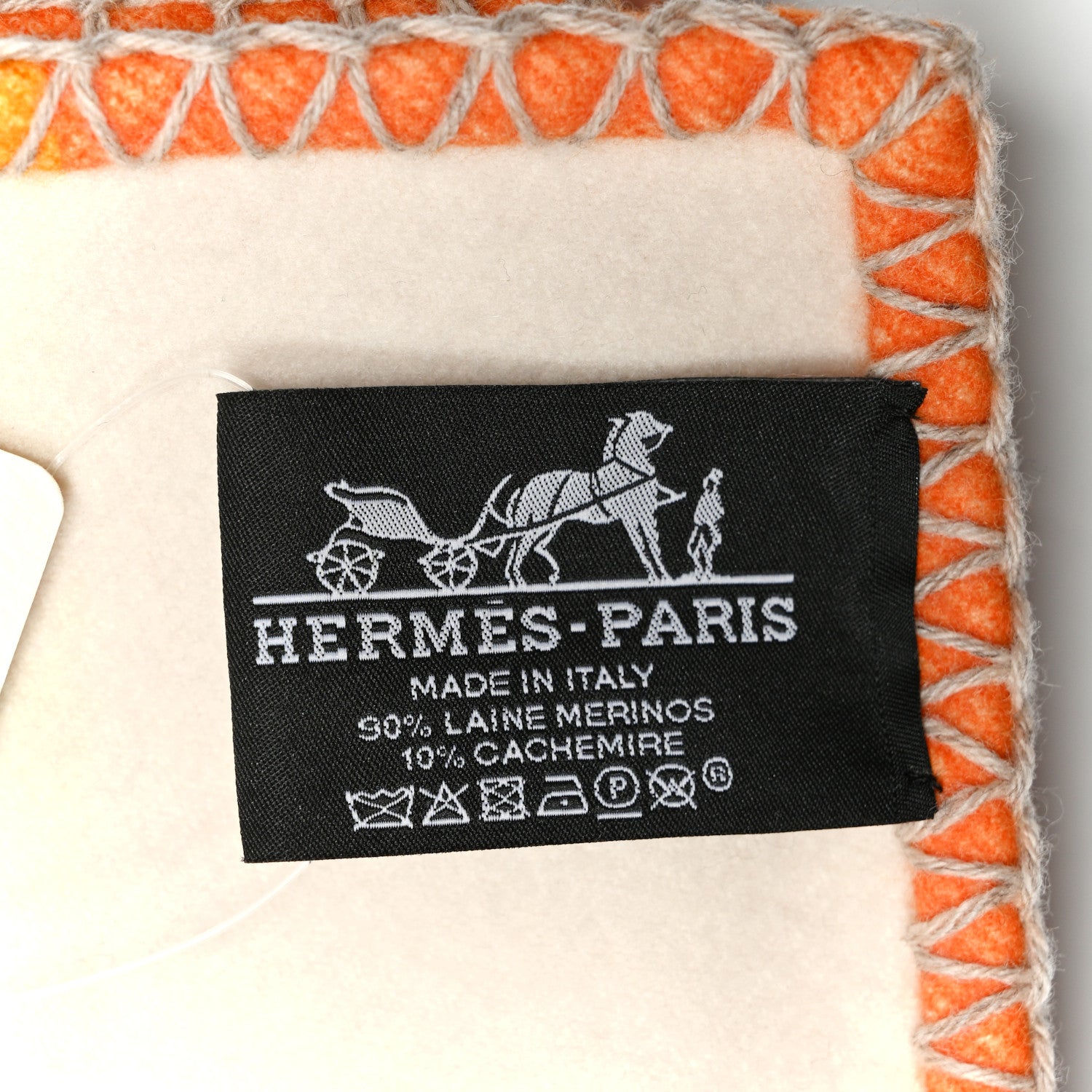 Hermes Wool Cashmere Palmarum Fortunei Blanket Rose Peche Jade 3 of 3