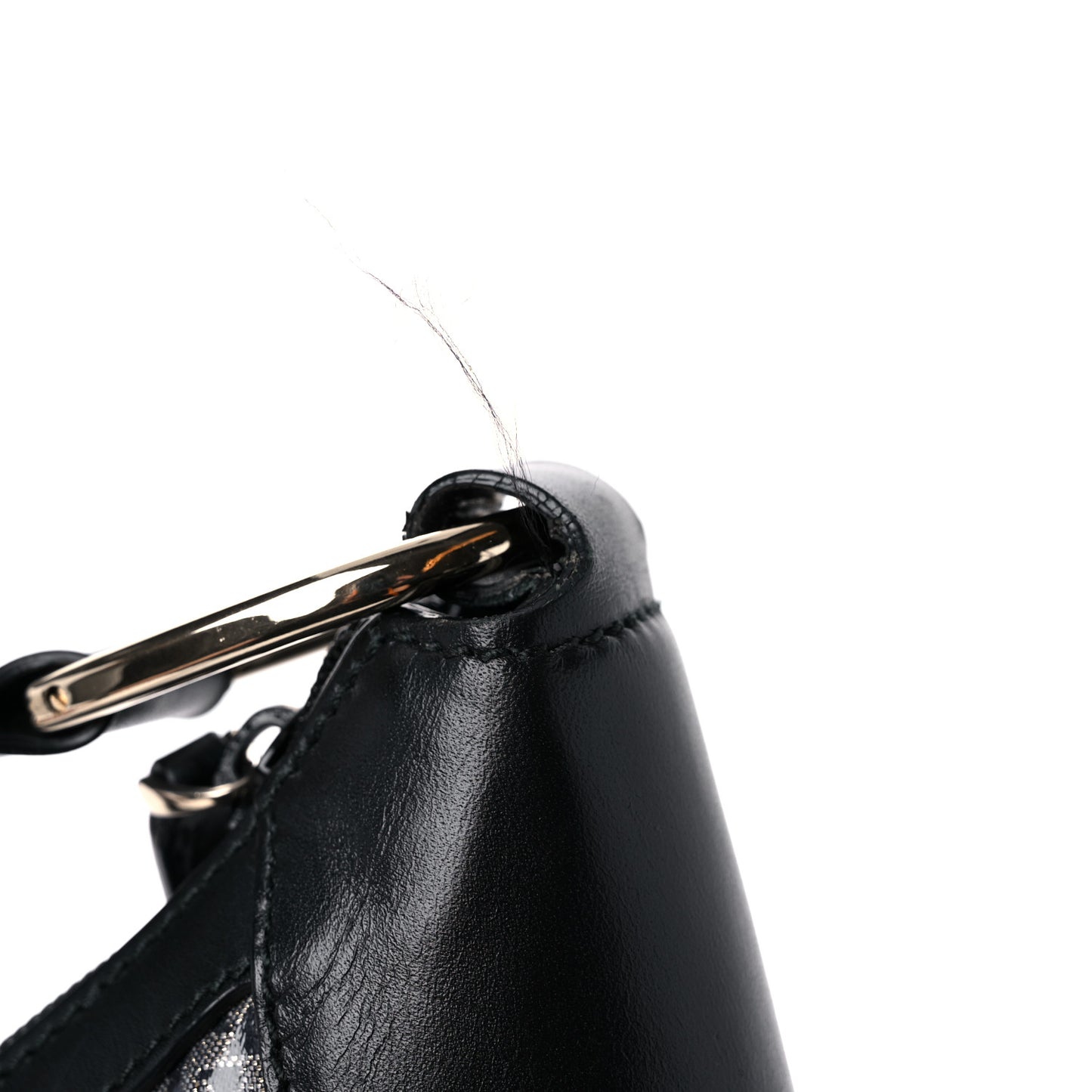 Crystal Monogram Half Moon Hobo Black