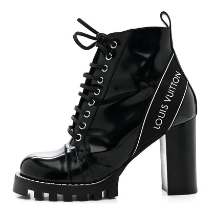 Louis Vuitton Glazed Calfskin Star Trail Ankle Boots 40 Black 1 of 10