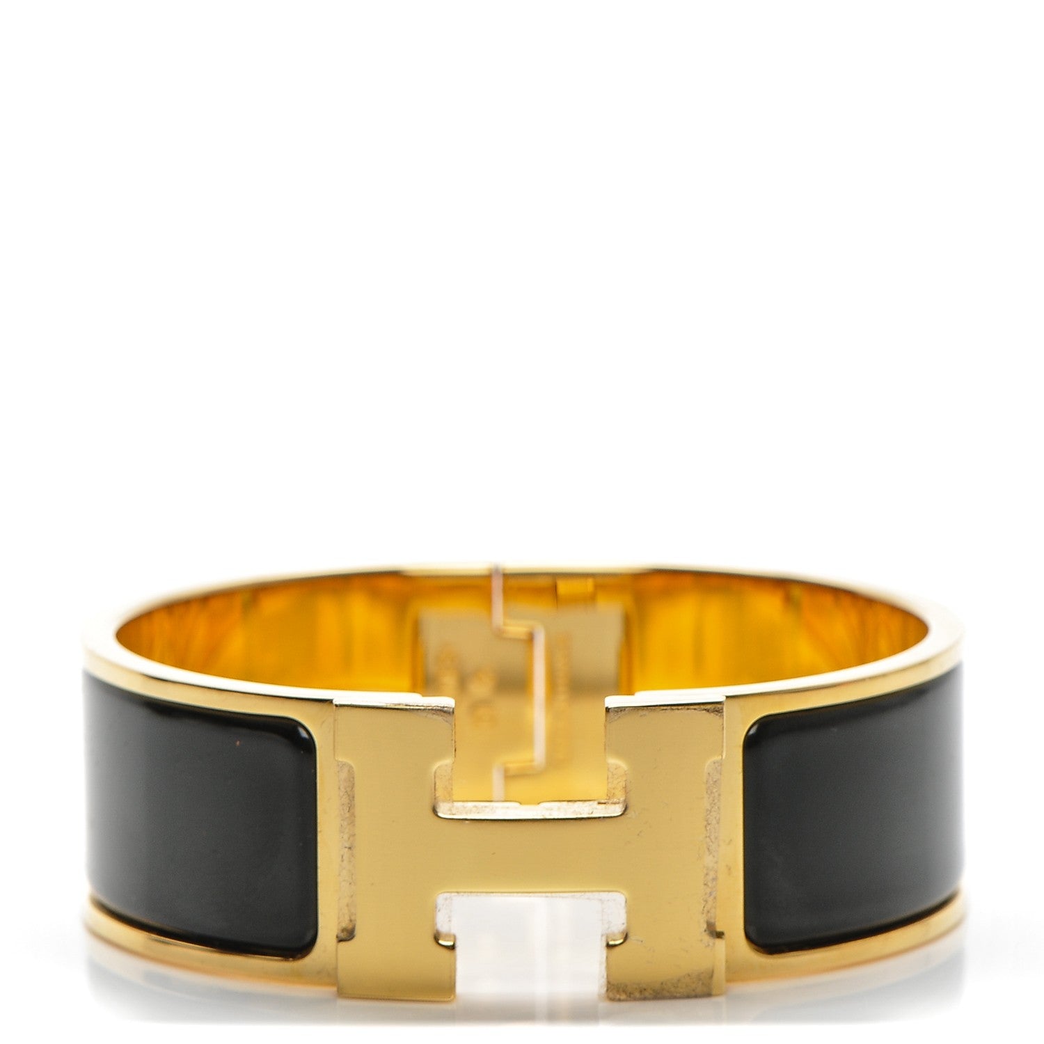 Hermes Enamel Wide Clic Clac H Bracelet PM Black 1 of 4