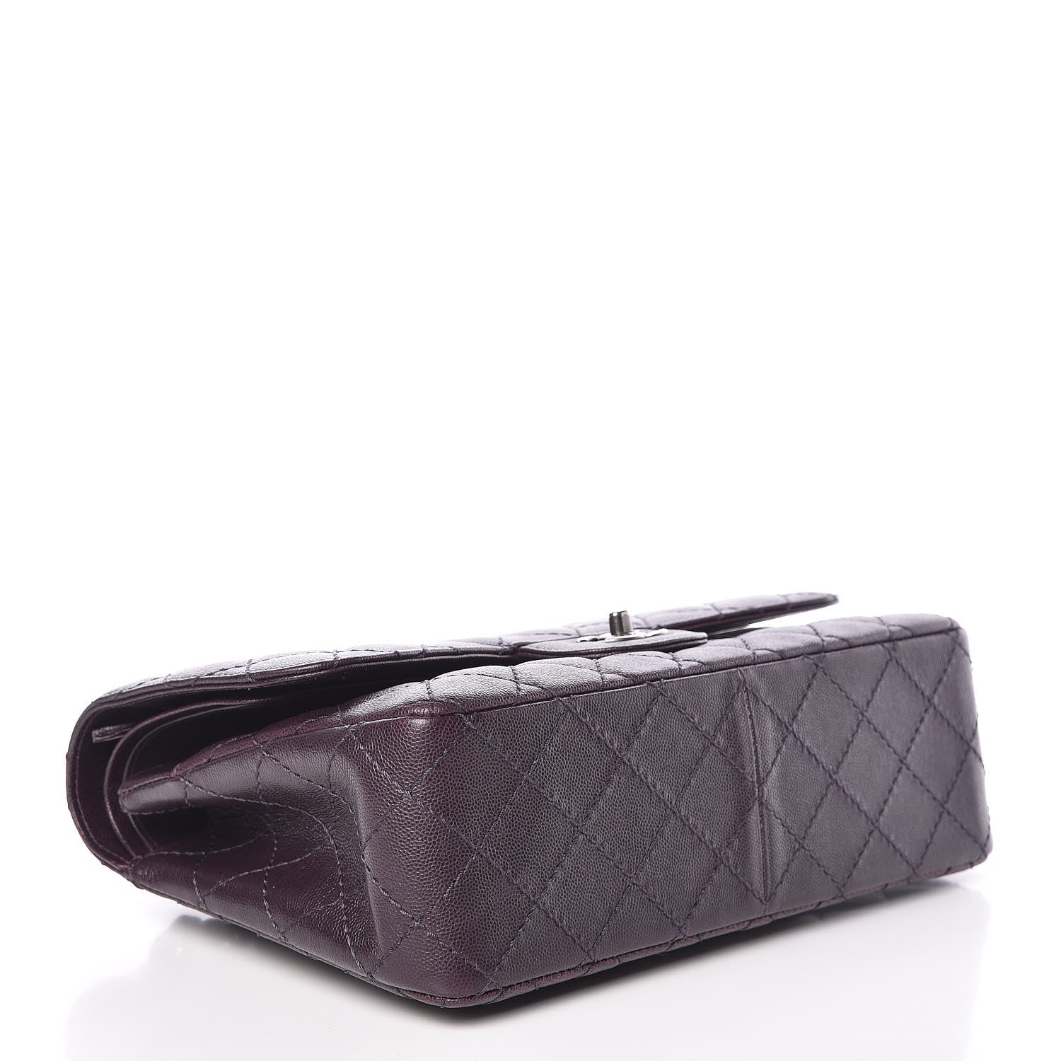 Chanel Caviar Quilted Jumbo Double Flap Dark Purple 5 of 13