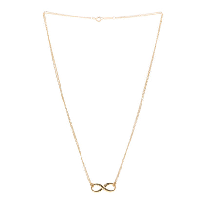 Tiffany 18K Yellow Gold Infinity Double Chain Pendant Necklace 3 of 6