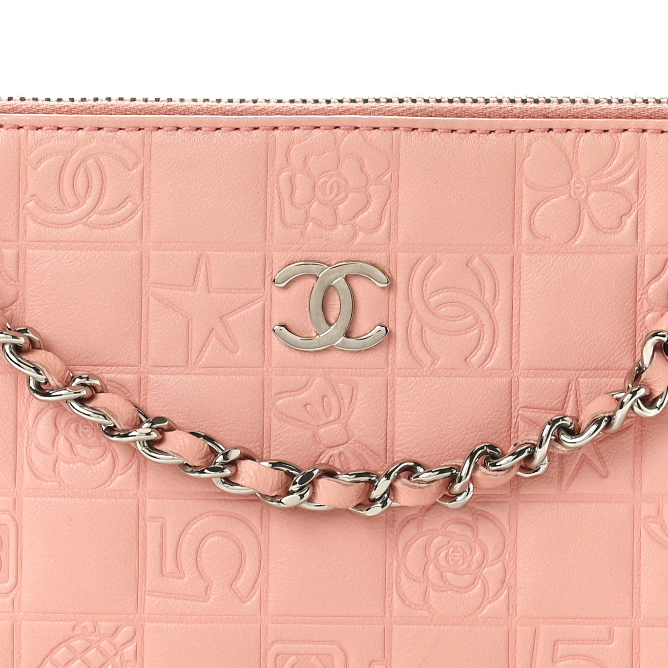 Chanel Lambskin Precious Symbols Pochette Pink 9 of 9