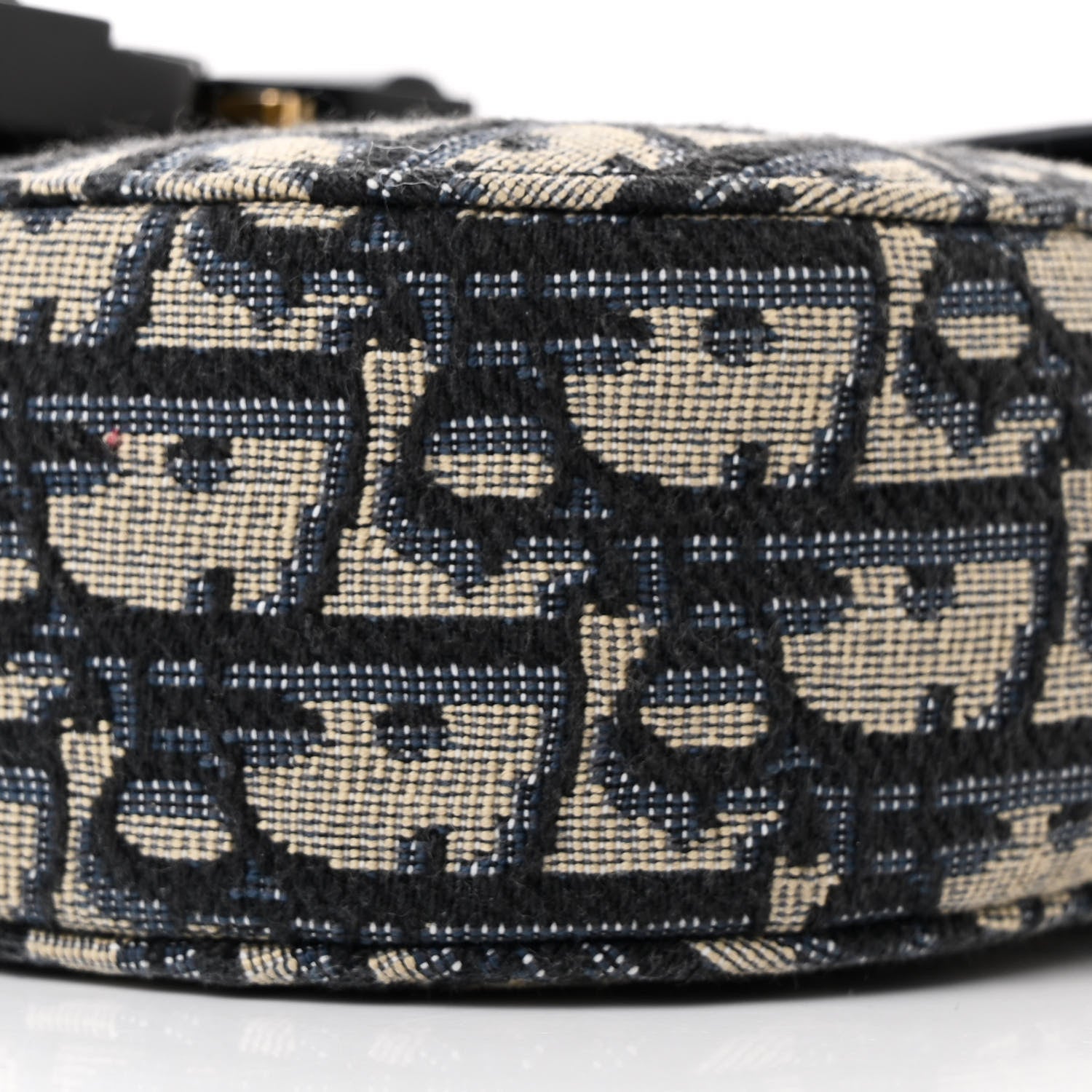 Christian Dior Grained Calfskin Oblique Mini Saddle Messenger Bag With Flap Beige Black 10 of 14