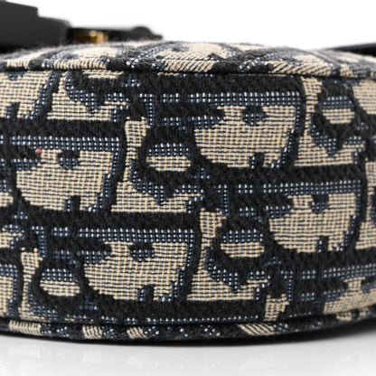 Christian Dior Grained Calfskin Oblique Mini Saddle Messenger Bag With Flap Beige Black 10 of 14