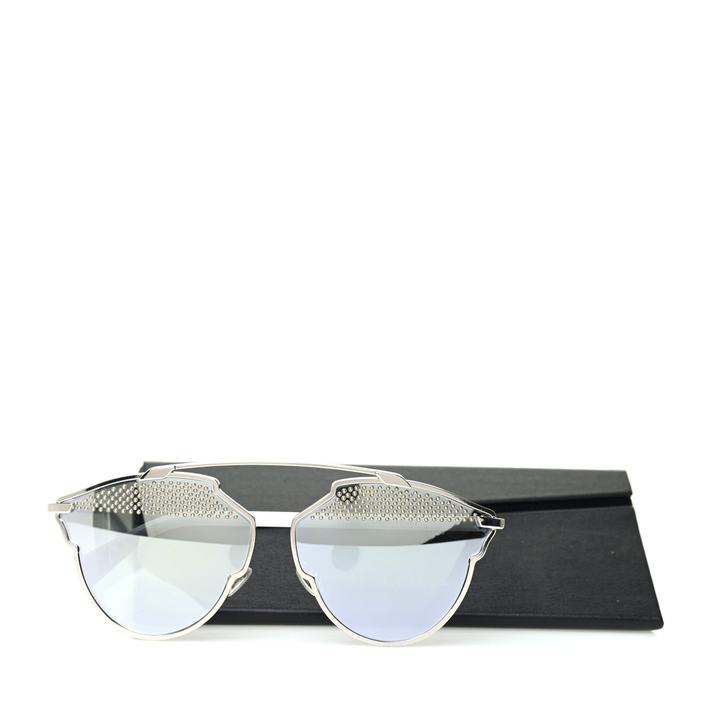Studded So Real Sunglasses Silver White