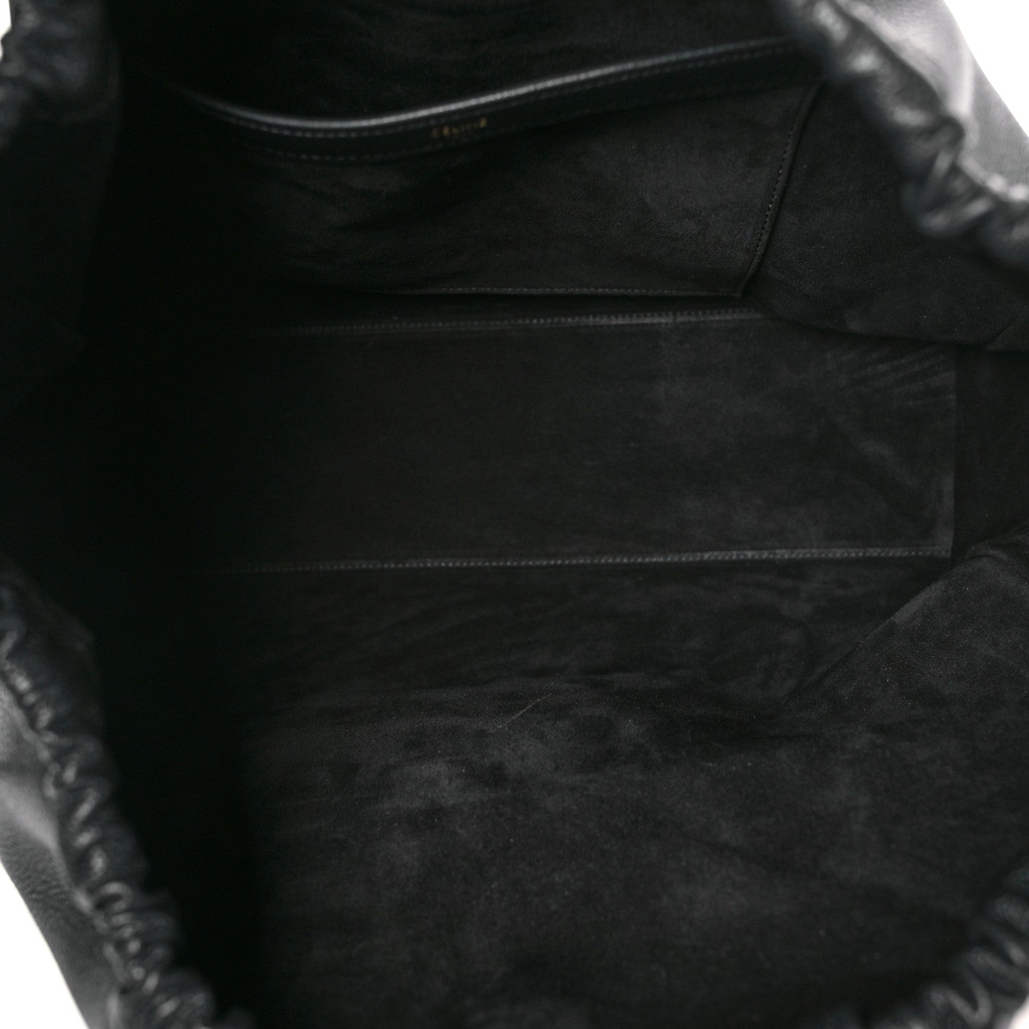 Celine Grained Calfskin Cuir Triomphe Cabas Drawstring Black 5 of 8