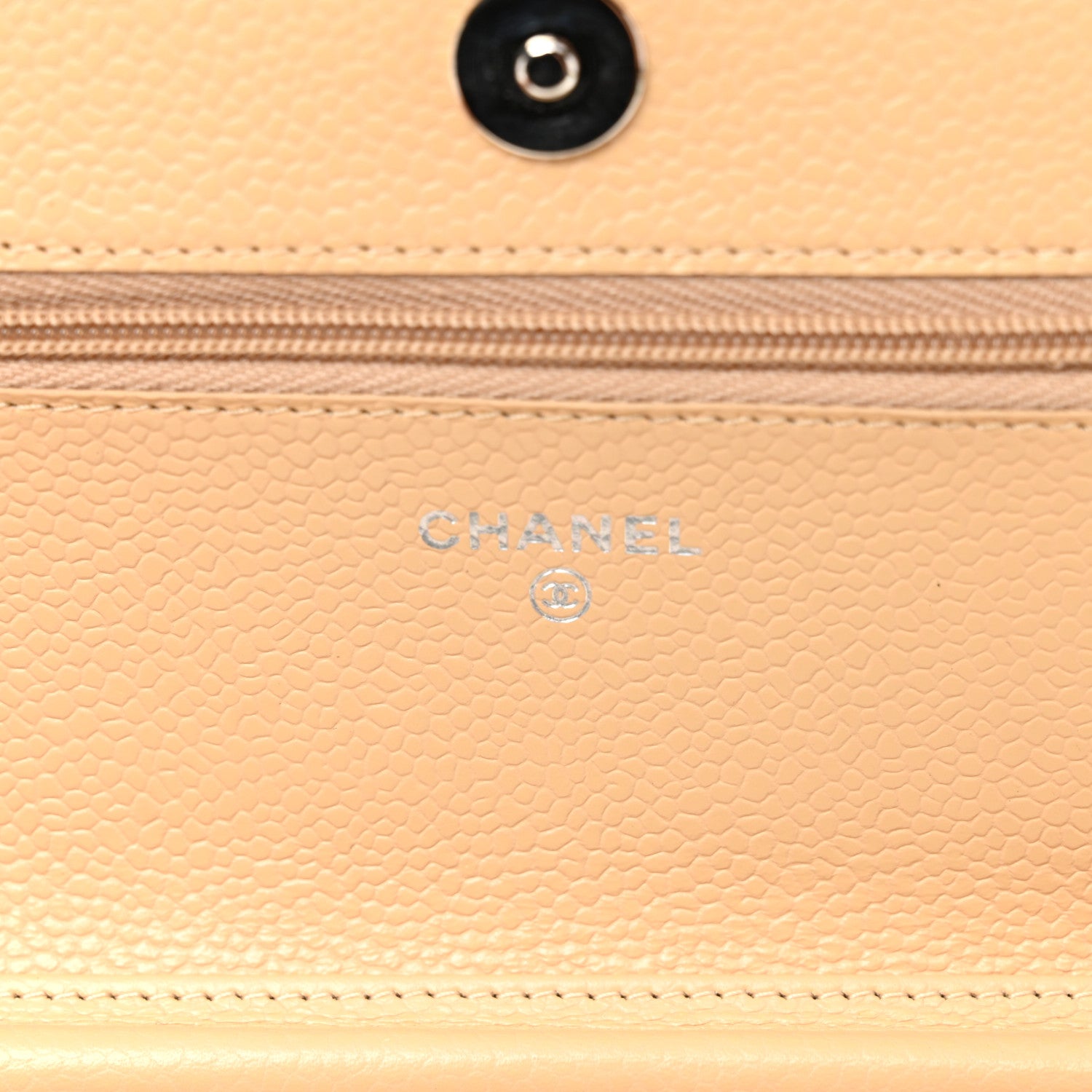 Chanel Caviar Quilted Wallet on Chain WOC Beige 6 of 11