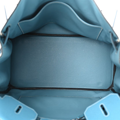 Hermes Taurillon Clemence Birkin 35 Blue Jean 5 of 16