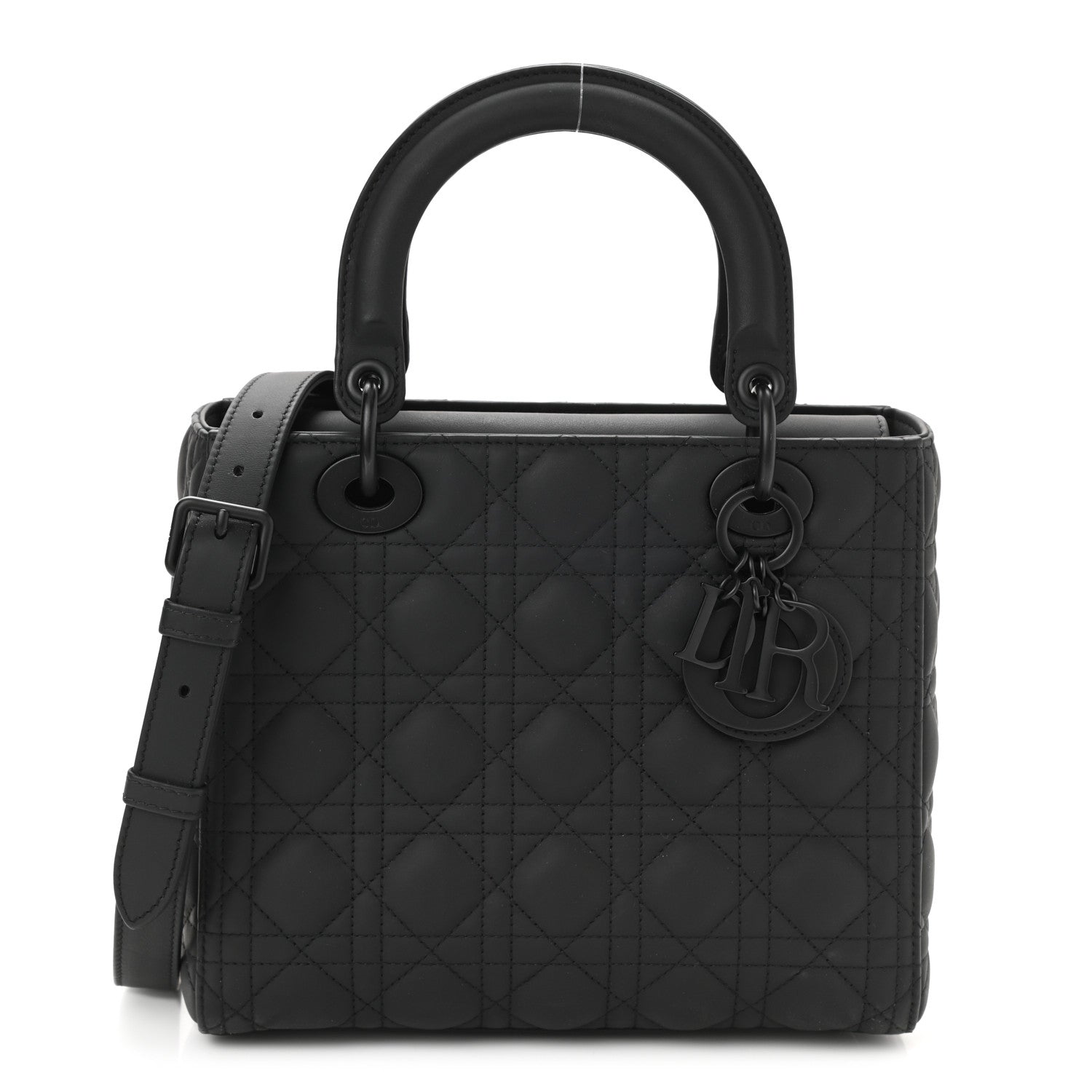 Christian Dior Ultra Matte Calfskin Cannage Medium Lady Dior Black 1 of 10