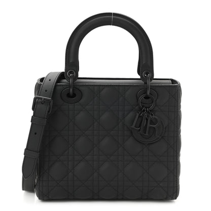 Christian Dior Ultra Matte Calfskin Cannage Medium Lady Dior Black 1 of 10