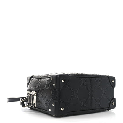 Gucci Calfskin GG Tennis Embossed Square Messenger Bag Black 4 of 10