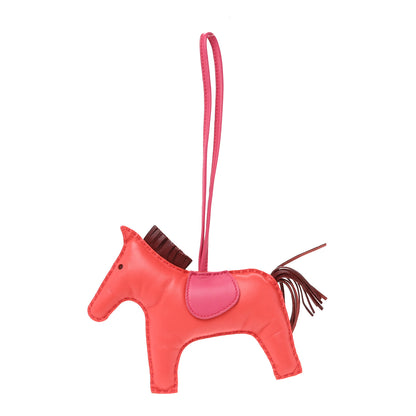 Hermes Milo Lambskin Grigri Rodeo Horse Bag Charm GM Rouge Indien Rubis Rose Mexico 1 of 5