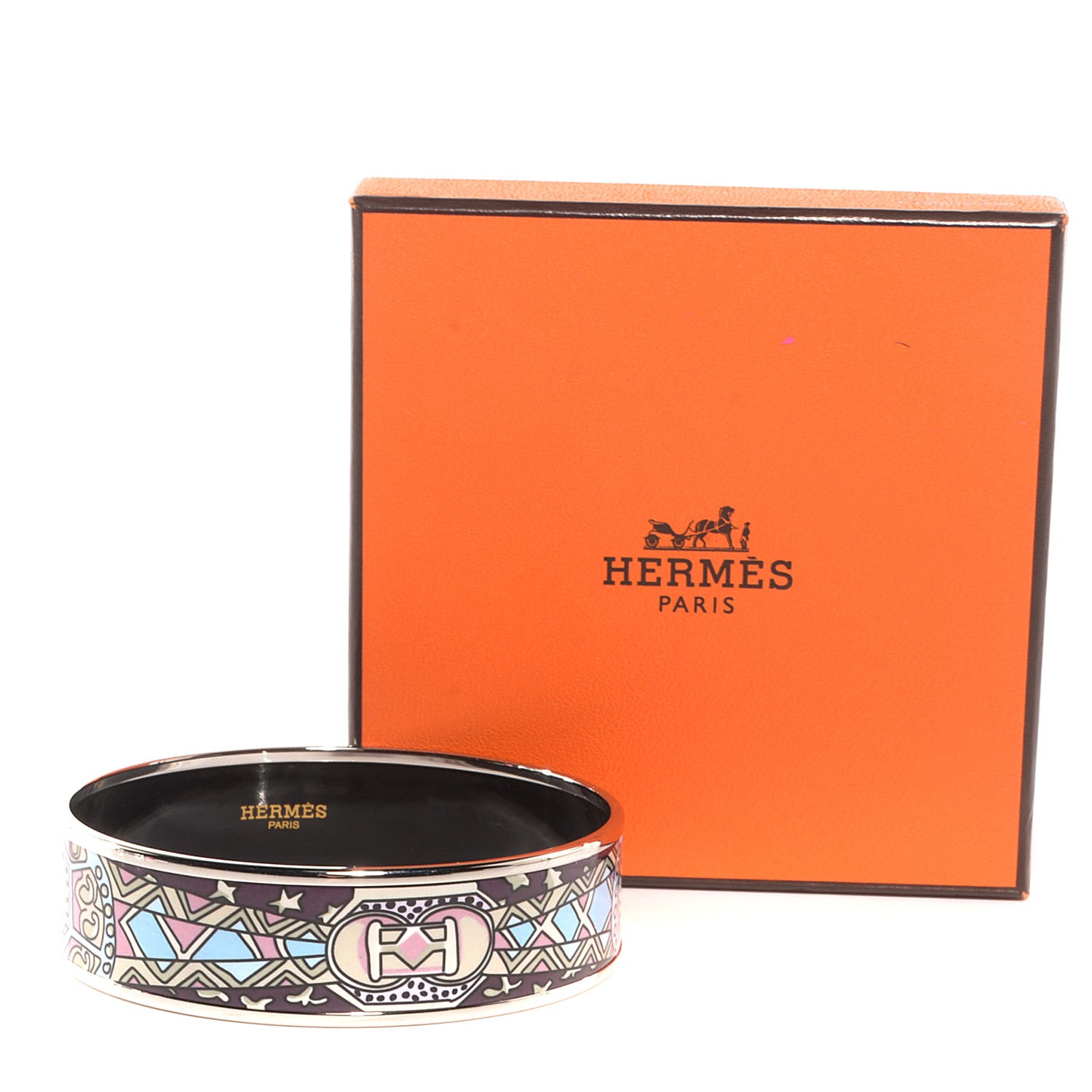 Hermes Enamel Printed Wide Bracelet 70 6 of 6