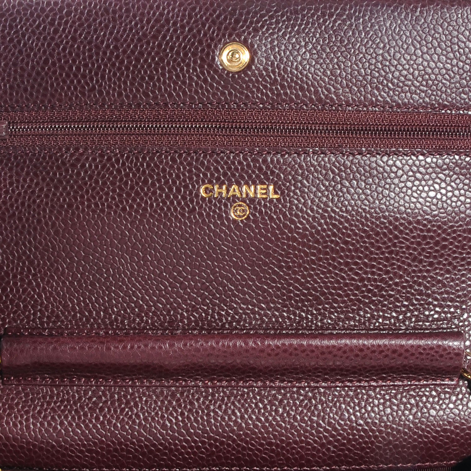 Chanel Caviar Wallet On Chain Dark Red 6 of 7