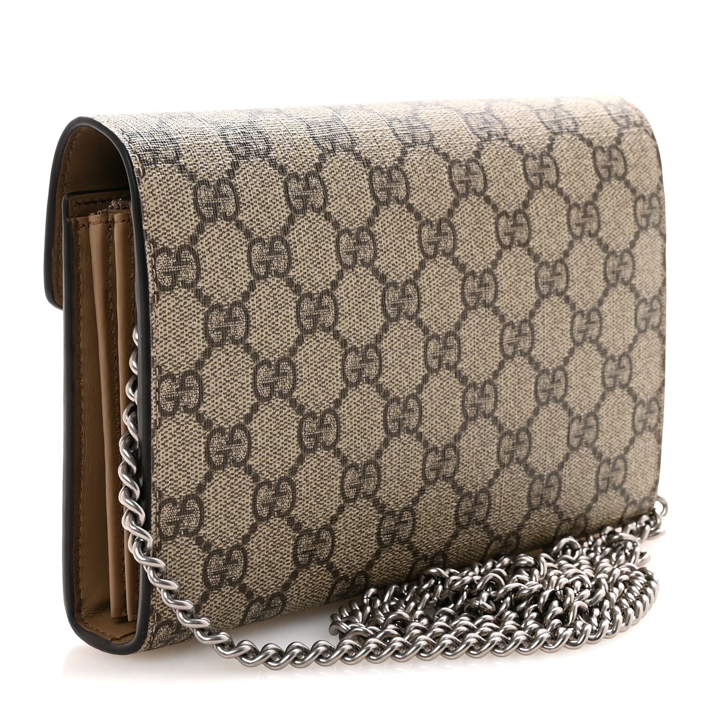 GG Supreme Monogram Mini Dionysus Chain Wallet Beige Taupe Beige Taupe