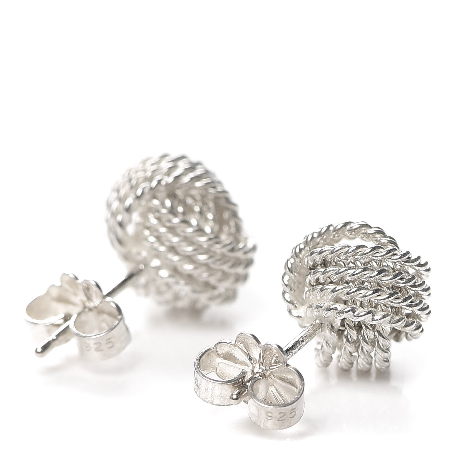 Tiffany Sterling Silver Twist Knot Earrings 3 of 4