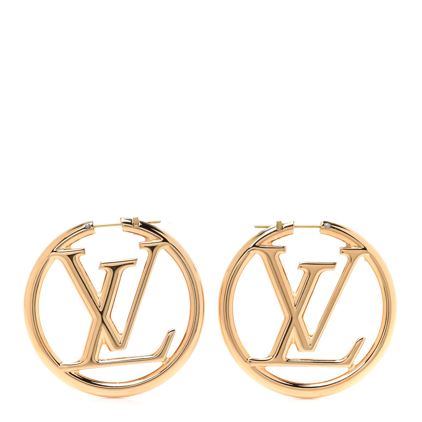 Metal Louise Hoop Earrings Gold