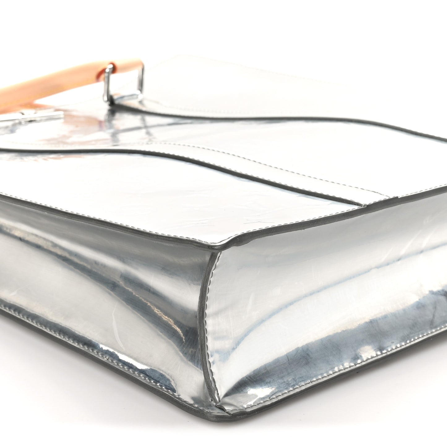 Monogram Mirror Sac Plat NM Silver