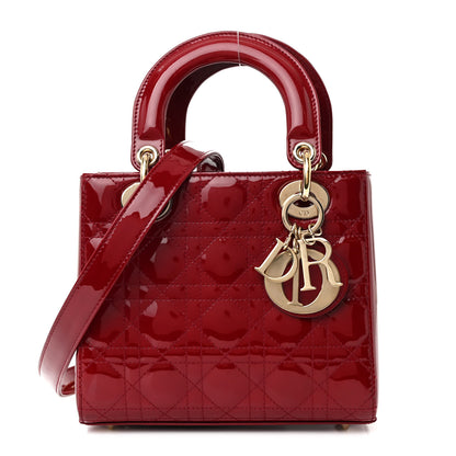 Christian Dior Patent Cannage Small Lady Dior Cherry Red 1 of 13