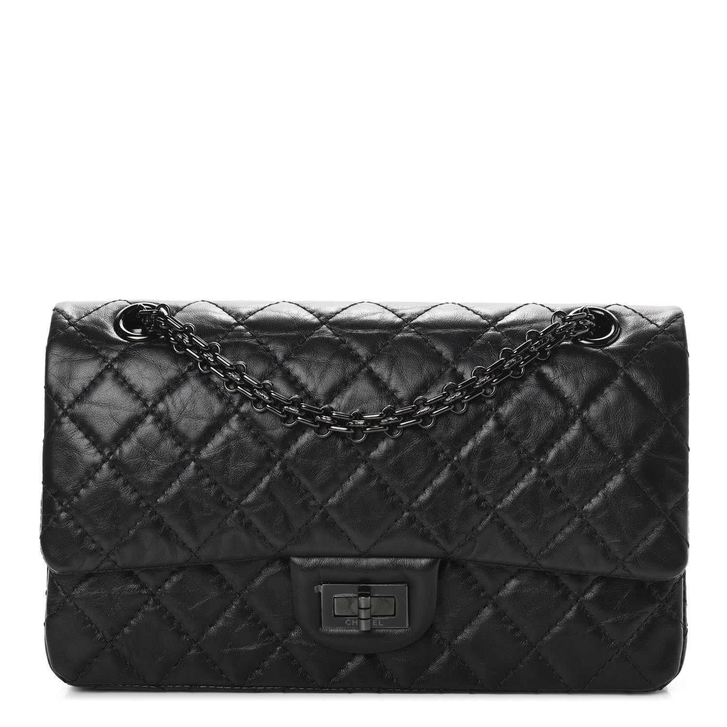 Chanel Aged Calfskin Quilted 2.55 Reissue 225 Flap So Black 1 of 9