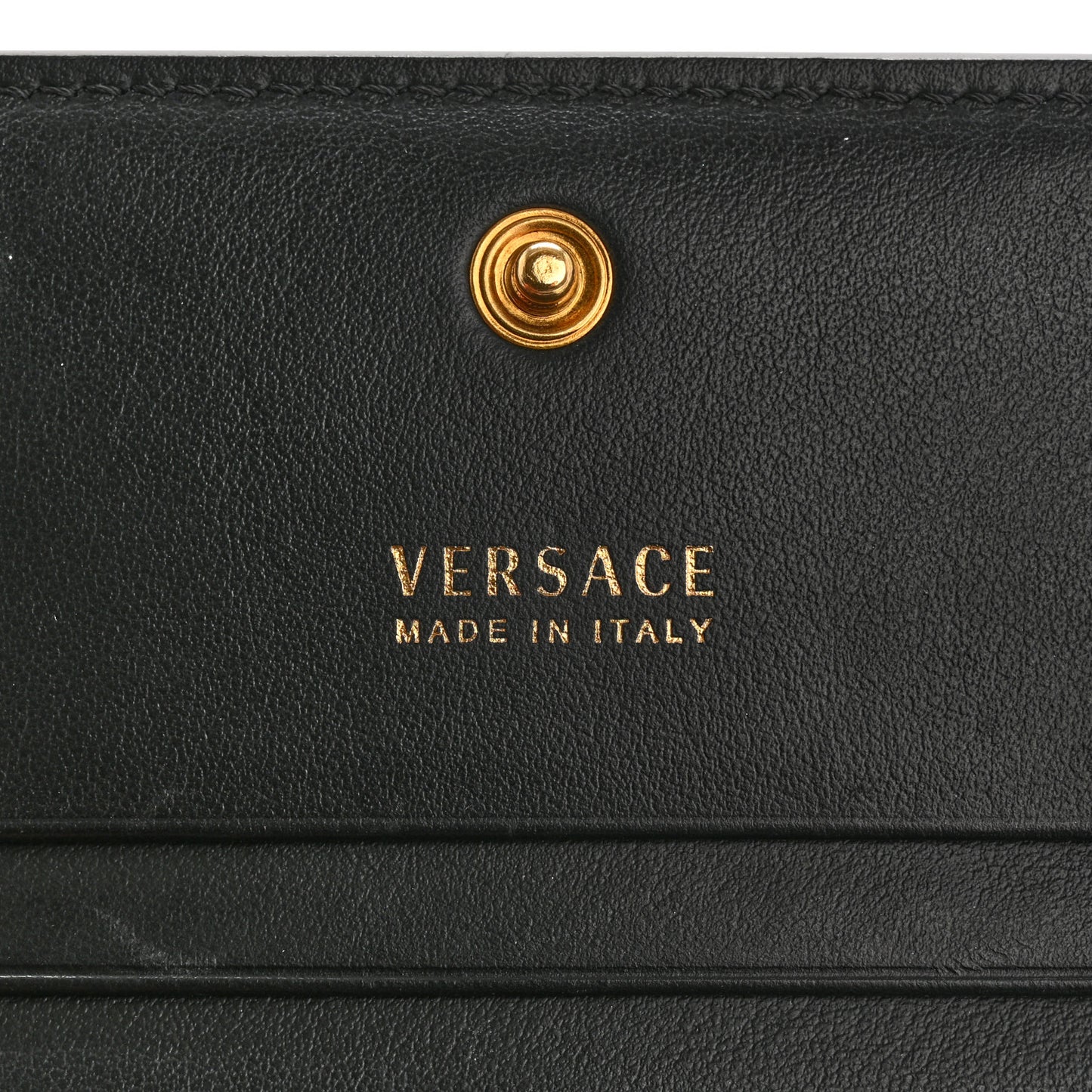 Calfskin Medusa Barocco Rodeo Print Card Holder Wallet Black Multicolor